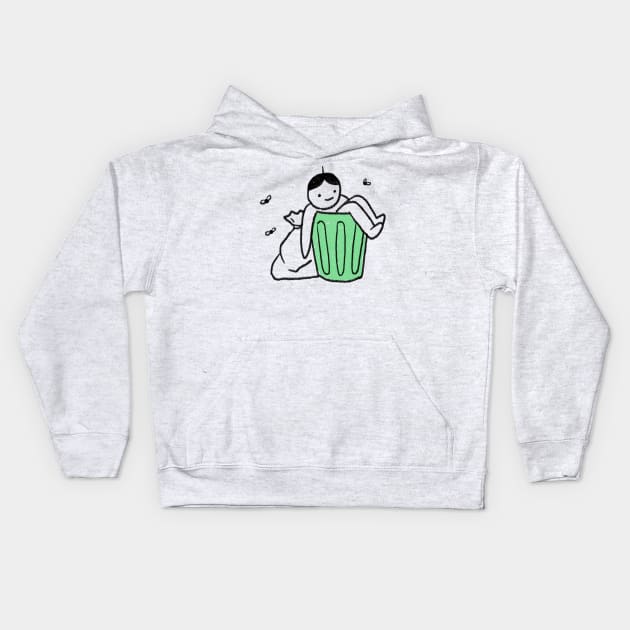 Stick Figure In A Dump Kids Hoodie by Mrkedi